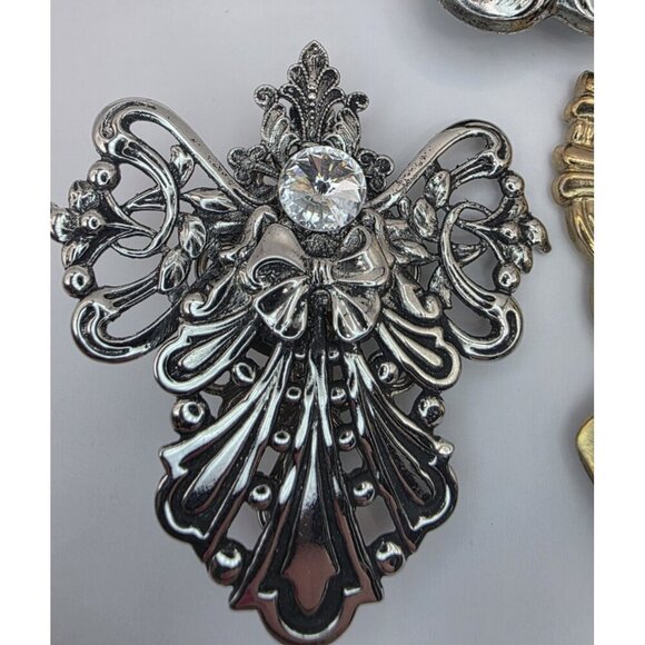 Jane AOL Guardian Angel Pin Brooches Silver & Gold Tone Faux Pearl Lot of 5 Xmas - Picture 3 of 15